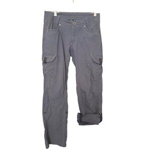Kuhl Pants Womens 2 Short Blue Gray Roll Up Cargo Relaxed Fit 6 Pkt